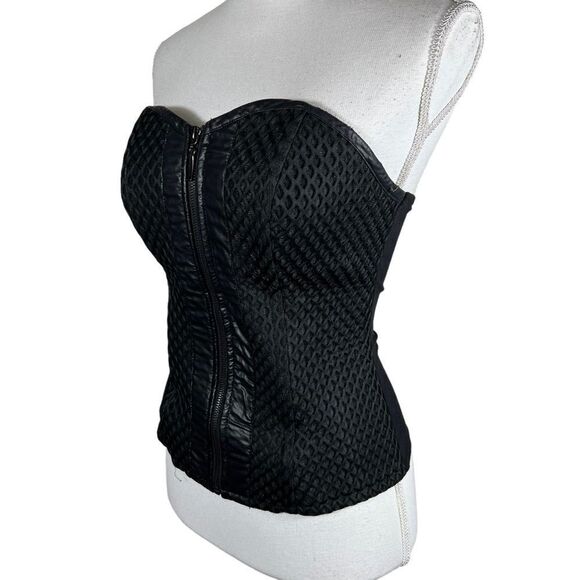 K.Jordan Mesh Zip Up Strapless Corset Top - Picture 5 of 9